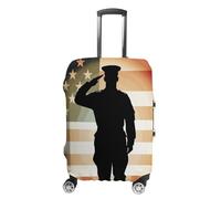 DWTJKMS Soldier Saluting - Copertura per bagagli con bandiera americana, semplice e generosa, copertura antipolvere lavabile, resistente ai graffi, per valigie da 48-81 cm, Stile:, XL, Custodia per