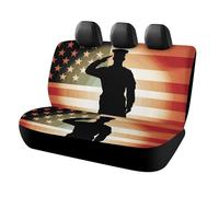 DWTJKMS Soldier Saluting - Coprisedile per auto con bandiera americana, protezione antiscivolo per sedile posteriore, durevole, antigraffio, misura universale, adatto per auto, camion e SUV