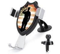 DWTJKMS Soldier Saluting - Supporto universale per telefono cellulare da auto, con bandiera americana, adatto per tutti gli smartphone e modelli di auto, colore: nero
