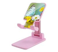 DWTJKMS Spring Butterfly - Supporto per telefono cellulare, pieghevole, regolabile in altezza, portatile, per tutti gli smartphone, colore: rosa