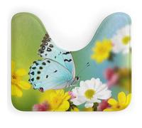 DWTJKMS Spring Butterfly - Tappetino da bagno a forma di U, ad asciugatura rapida, assorbente, resistente alle macchie, antiscivolo, per base WC ovale