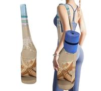 DWTJKMS Starfish Shell e Beach Yoga Mat Bag Bag Borsa in tela resistente con tasca per bottiglia d'acqua e fondo bagnato, si adatta alla maggior parte dei tappetini da yoga di dimensioni
