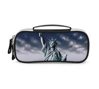 DWTJKMS Statua della Libertà Borsa di Trucco In Pelle Portatile Piccolo Organizzatore Cosmetico Impermeabile Borse Da Toilette Pennelli Matite E Viaggio Trucco Accessori