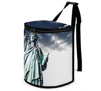 DWTJKMS Statua della Libertà Pattumiera per auto con coperchio Grande capacità Appeso Pattumiera automatica a prova di perdite Impermeabile Cestino della spazzatura Auto Must Haves Accessori per