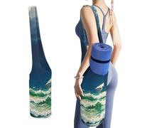 DWTJKMS Stormy Waves - Borsa per tappetino da yoga, stile vintage, in tela resistente, con tasca per bottiglia d'acqua e tasca inferiore per tappetino da yoga, adatta alla maggior parte dei tappetini