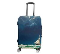 DWTJKMS Stormy Waves - Copertura per bagagli vintage a forma di barca a vela, semplice e generosa, lavabile, resistente ai graffi, per valigie da 48-81 cm, Stile:, L, Custodia per bagagli