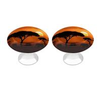 DWTJKMS Sunset African Savana Maniglie per armadio Pomelli colorati Maniglie per cassetti Solide Maniglie per cassetti adatte per comò mobili da cucina porte armadio cassetti