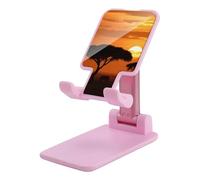 DWTJKMS Sunset African Savanna - Supporto per telefono cellulare, pieghevole, regolabile in altezza, portatile, da scrivania, adatto a tutti gli smartphone, colore: rosa