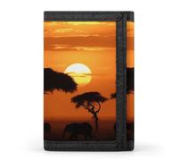 DWTJKMS Sunset African Savanna Wallet minimalista Mens Slim Trifold Portafogli Moderna Moda Portafogli Antifurto Porta Carte E Contanti
