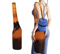 DWTJKMS Sunset African Savanna Yoga Mat Bag, resistente tela Yoga Mat Storage Bag con bottiglia d'acqua tasca e fondo bagnato borsa, si adatta alla maggior parte dei tappetini da yoga dimensioni