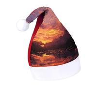 DWTJKMS Sunset at Dusk - Cappello da Babbo Natale classico in pelliccia, cappello spesso per feste di Natale, con paillettes, divertente berretto invernale