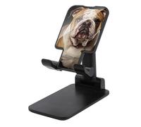 DWTJKMS Supporto per telefono cellulare a forma di bulldog inglese, pieghevole, regolabile in altezza, portatile, supporto per cellulare, da scrivania, adatto a tutti gli smartphone, colore: nero