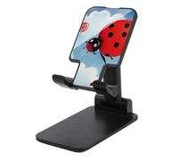 DWTJKMS Supporto per telefono cellulare a forma di coccinella e nuvola, pieghevole, regolabile in altezza, portatile, supporto per cellulare da scrivania, adatto a tutti gli smartphone, stile nero