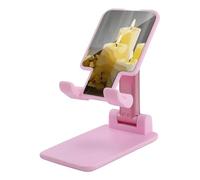 DWTJKMS Supporto per telefono cellulare a forma di farfalla gialla con candele bianche, doppia piegatura, regolabile in altezza, supporto portatile per cellulare da scrivania, adatto a tutti gli