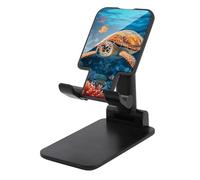 DWTJKMS Supporto per telefono cellulare a forma di pesce tropicale con stella marina, pieghevole, regolabile in altezza, portatile, per tutti gli smartphone, colore: nero