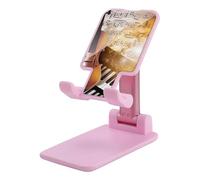 DWTJKMS Supporto per telefono cellulare con note musicali per pianoforte, violino, doppia piegatura, regolabile in altezza, supporto portatile per cellulare da scrivania, adatto a tutti gli smartphone