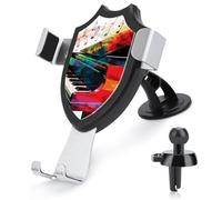 DWTJKMS Supporto per telefono cellulare da auto con tastiera e pianoforte colorato, supporto universale per auto, adatto per tutti gli smartphone e i modelli di auto (nero)