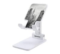 DWTJKMS Supporto per telefono cellulare New York nero e bianco doppio pieghevole, regolabile in altezza supporto per telefono cellulare portatile supporto da tavolo per tutti gli smartphone, stile