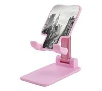 DWTJKMS Supporto per telefono cellulare New York nero e bianco doppio pieghevole, regolabile in altezza supporto per telefono cellulare portatile da scrivania si adatta a tutti gli smartphone, stile
