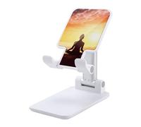 DWTJKMS Supporto per telefono cellulare per meditazione yoga, doppio pieghevole, regolabile in altezza Supporto per telefono cellulare portatile Supporto da tavolo per tutti gli smartphone, stile
