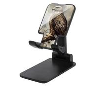 DWTJKMS Supporto per telefono cellulare seduto ad acquerello di Hawk, doppio pieghevole, regolabile in altezza, supporto portatile per cellulare da scrivania, adatto a tutti gli smartphone, stile nero