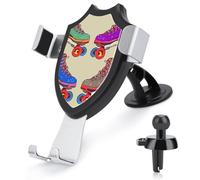 DWTJKMS Supporto per telefono da auto a forma di pattini a rotelle retrò colorato, supporto universale per auto, adatto per tutti gli smartphone e modelli di auto (nero)