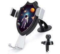 DWTJKMS Supporto universale per telefono cellulare con pianeti del sistema solare astronauta per bocchetta dell'aria, adatto per tutti gli smartphone e i modelli di auto (nero)