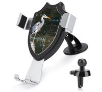 DWTJKMS Supporto universale per telefono cellulare con stampa di airone grigio in acqua, supporto universale per auto, adatto per tutti gli smartphone e modelli di auto (nero)
