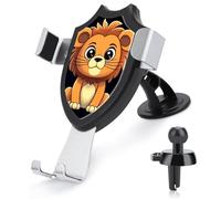 DWTJKMS Supporto universale per telefono cellulare da auto a forma di leone in stile cartone animato, adatto per tutti gli smartphone e i modelli di auto (nero)