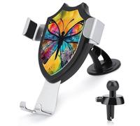 DWTJKMS Supporto universale per telefono cellulare per auto, motivo farfalla, tie dye, per bocchetta dell'aria, adatto per tutti gli smartphone e modelli di auto (nero)