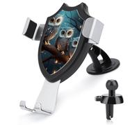 DWTJKMS Supporto universale per telefono da auto, con gufo sull'albero, supporto per telefono cellulare, adatto per tutti gli smartphone e modelli di auto (nero)