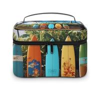 DWTJKMS Surf's Up - Borsa da trucco per tavola da surf, organizer per cosmetici, grande capacità, portatile, da donna, con manico e divisore