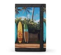 DWTJKMS Surf's Up Portafoglio minimalista da uomo sottile a tre ante portafogli alla moda moderno portafoglio antifurto per carte e contanti