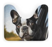 DWTJKMS Tappetino da bagno a forma di U con cucciolo di cane Boston Terrier, tappetino da bagno ad asciugatura rapida, assorbente, antimacchia, antiscivolo, per base WC ovale