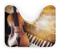 DWTJKMS Tappetino da bagno a forma di U per pianoforte, violino, note musicali, ad asciugatura rapida, assorbente, tappetino da bagno antiscivolo per pavimento del bagno (50,8 x 40,6 cm)