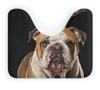 DWTJKMS Tappetino da bagno con bulldog inglese, a forma di U, ad asciugatura rapida, assorbente, resistente alle macchie, tappetino da bagno antiscivolo per base WC ovale