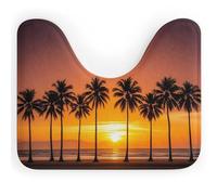 DWTJKMS Tappetino da bagno con tramonto tropicale, a forma di U, ad asciugatura rapida, assorbente, resistente alle macchie, tappetino da bagno antiscivolo per base WC ovale
