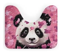 DWTJKMS Tappetino da bagno in cotone con panda rosa, a forma di U, ad asciugatura rapida, assorbente, resistente alle macchie, tappetino da bagno antiscivolo per base WC ovale