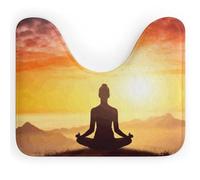 DWTJKMS Tappetino da bagno per meditazione yoga, a forma di U, ad asciugatura rapida, assorbente, resistente alle macchie, tappetino da bagno antiscivolo per base WC ovale