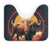 DWTJKMS Tappetino da bagno Wild American Bison Mountains, a forma di U, ad asciugatura rapida, assorbente, resistente alle macchie, antiscivolo, per base WC ovale