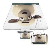DWTJKMS Tappetino da picnic a forma di pecora, pieghevole, impermeabile, con borsa per tote, grande tappetino da picnic all'aperto, 147,3 x 147,3 cm, coperta da campeggio per spiaggia, parco, viaggi