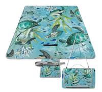 DWTJKMS Tappetino da picnic a forma di tartaruga marina, pieghevole, impermeabile, con borsa grande, per picnic all'aperto, 147,3 x 147,3 cm, coperta da campeggio per spiaggia, parco, viaggi