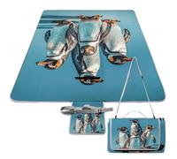 DWTJKMS Tappetino da picnic con animali, tappetino pieghevole impermeabile con borsa tote grande tappetino da picnic all'aperto 147,3 x 147,3 cm coperta da campeggio per spiaggia, parco, viaggi
