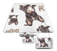 DWTJKMS Tappetino da picnic con bulldog francese, pieghevole, impermeabile, con borsa per tote, grande tappetino da picnic all'aperto, 147,3 x 147,3 cm, coperta da campeggio per spiaggia, parco
