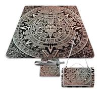 DWTJKMS Tappetino da picnic con calendario Maya Fine del mondo, tappetino pieghevole impermeabile con borsa tote grande tappetino da picnic all'aperto 147,3 x 147,3 cm, coperta da campeggio per