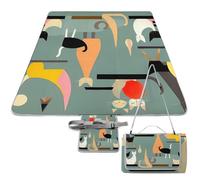 DWTJKMS Tappetino da picnic con gatti di arte moderna Mid-Century, tappetino pieghevole impermeabile con borsa tote grande tappetino da picnic all'aperto 147,3 x 147,3 cm coperta da campeggio per