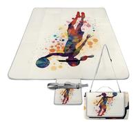 DWTJKMS Tappetino da picnic con motivo ragazza di basket, tappetino pieghevole impermeabile con borsa tote grande tappetino da picnic all'aperto 147,3 x 147,3 cm coperta da campeggio per spiaggia