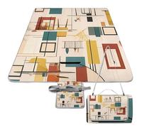 DWTJKMS Tappetino da picnic moderno Mid Century, tappetino pieghevole impermeabile con borsa tote grande tappetino da picnic all'aperto 147,3 x 147,3 cm coperta da campeggio per spiaggia, parco