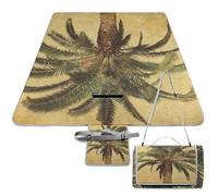 DWTJKMS Tappetino da picnic tropicale con palme, tappetino pieghevole impermeabile con borsa tote grande tappetino da picnic all'aperto 147,3 x 147,3 cm coperta da campeggio per spiaggia, parco