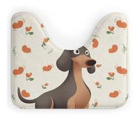DWTJKMS Tappetino per WC con bassotti I Love My Dog, ad asciugatura rapida, assorbente, a forma di U, antiscivolo, per pavimento del bagno (50,8 x 40,6 cm)
